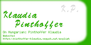 klaudia pinthoffer business card